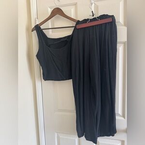 Women's Black Pants & Jumpsuit Set